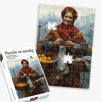 Puzzle z obrazem - 60 elementów - Żydówka z pomarańczami